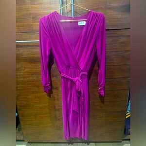 Eliza J pink purple faux wrap dress size 4